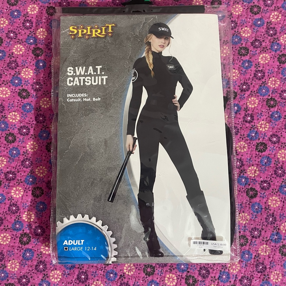 Spirit Halloween Women’s Swat Costume Size L HAT & 🎃🎃🎃‼️BELT NOT INCLUDED‼️